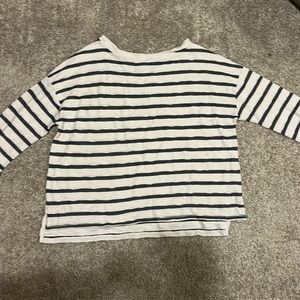 Navy and white striped long sleeve shirt from Ava Viv size 2X